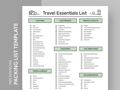 Travel Essentials List docs essentials excel free google docs templates free template free template google docs google google docs google sheets list spreadsheet template to do list travel travel essentials list travel list travel packing list