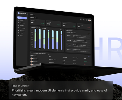 CoreHR - Dark Mode app design crm dark theme dashboard hr hrmanagement webapp webdesign