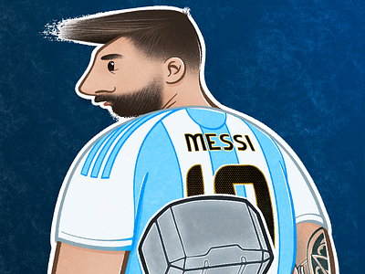 Illustration of Lionel Messi argentinakit artwork character character design characterdesign dribbble football illustration inspiration lionelmessi messi messiart procreateart sport