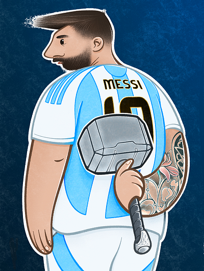 Illustration of Lionel Messi argentinakit artwork character character design characterdesign dribbble football illustration inspiration lionelmessi messi messiart procreateart sport