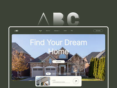 ABC (Real Estate) agent architecture branding business clean dezdok graphic design home house buy logo minimal mockup property real estate real estate landing page sales ui ux web design website