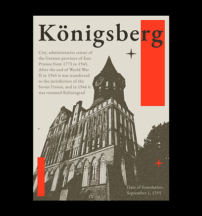 Poster Kaliningrad cover animals city cover design figma graphic design grunge poster