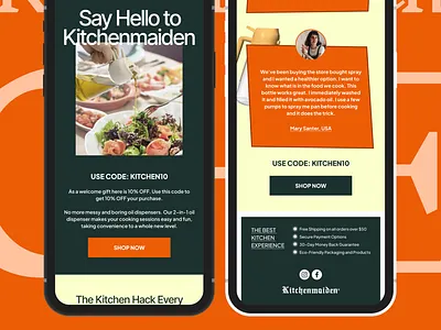 Kitchen Maiden Email Design 3d animation branding graphic design motion graphics ui