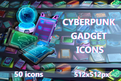 Cyberpunk Gadget Game 512×512 Icons 2d art asset assets design game game assets gamedev icon icone icons illustration indie indie game mmo mmorpg rpg sci fi science fiction ui