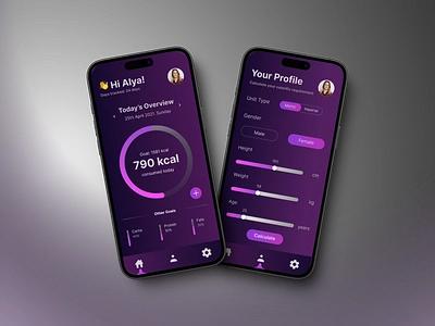 Calorie Tracking App UI Design graphic design ui