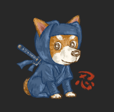 Shiba Inu Ninja animal character character design cute dog illustration japan kawaii ninja pet puppy shiba inu