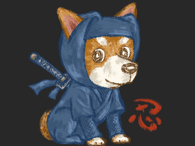 Shiba Inu Ninja animal character character design cute dog illustration japan kawaii ninja pet puppy shiba inu