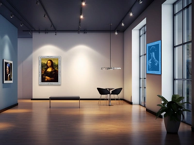 Museum - Vision Pro Animation Design animation ar art art gallery artwork augmented elegant design exhibition gradiant museum reality space ui virtual virtual museum virtual reality vision pro vr