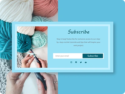 Subscribe blue creativeui crochet dailyu dailyui dailyui026 dailyuichallenge designinspiration designthinking digitaldesign subscribe subscribeformore tutorial ui