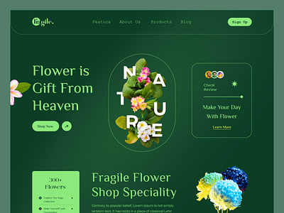 Flower Shop Landing Page Design design ecommerce flower flower shop gift gift shop girl graphic design landing page landing page design minimal online shop trending ui uidesign web design website women