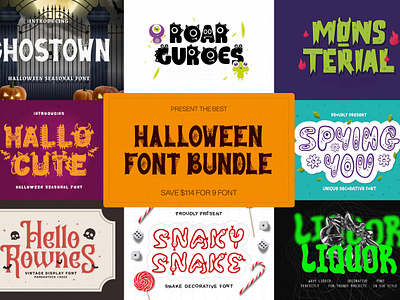 Spooky Halloween Font Bundle branding graphic design scary font