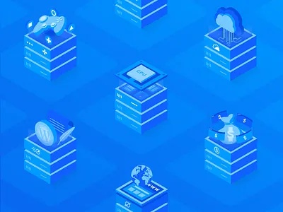 Isometric Illustrations | Lagom WHMCS Webiste Builder branding digital digital design graphic design illustration illustrations isometric logotyp ui