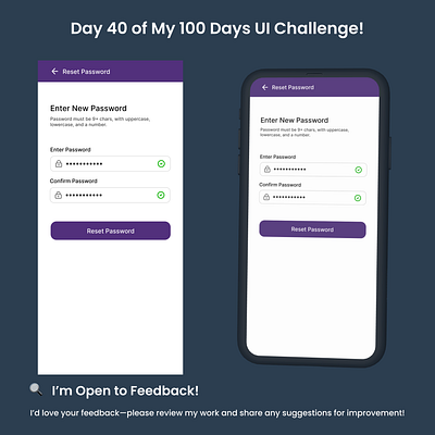 Day 40/100 - Password Reset Screen UI clarity daily ui daily ui challenge design figma interface minimal password password reset reset secure ui user friendly