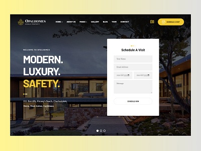 OpalHomes – Modern Real Estate Website growlence landing page landing page logo property landing page ui website