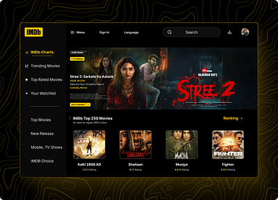 IMDb Website Redesign for Enhanced User Engagement. cleanui darkmode designinspiration designsystem figma figmaui graphic design imdbwebsite landingpage landingpagedesig minimalui moviewebsite prototype ui uiux userexperience userexperiencedesign userinterface userinterfacedesign websitedesign