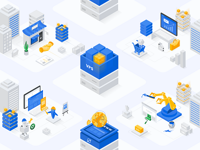 Isometric Illustrations | Lagom WHMCS Webiste Builder branding digital digital design graphic graphic design icons illustration illustrations isometric ui vector