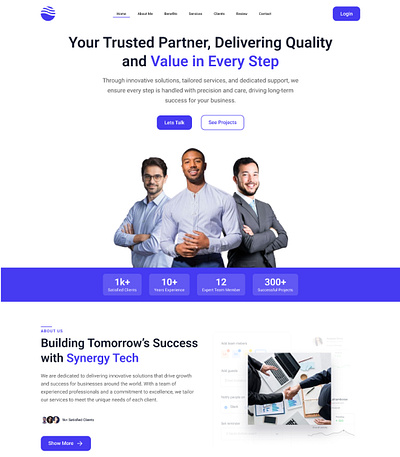 Landing Page Design for Company Profile ui