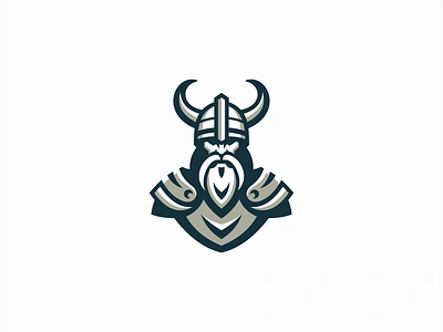 Viking Warrior Logo barber beard branding design emblem helmet icon identity illustration logo man mark mascot norse odin sports symbol vector viking warrior