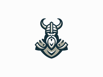 Viking Warrior Logo barber beard branding design emblem helmet icon identity illustration logo man mark mascot norse odin sports symbol vector viking warrior