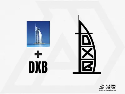 Burj al Arab x DXB Logo Mark art awesome branding burj al arab city design dubai dubai hotel dxb icons initial initials inspirations logo luxury hotel mark middle east minimalist palm jumeirah vector