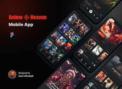 Anime Heaven - UX/UI Mobile app anime figma mobile application ui user experience ux uxui