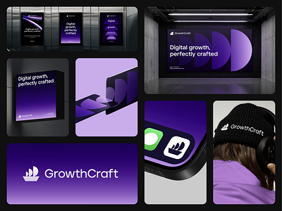 GrowthCraft - Logo Design app icon blockchain brand brand identity branding consulting design gradient identity logo logodesign marketing simple symbol web3