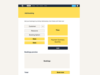 OskarOS - Internal booking page (1st gen) booking page booking software illustration