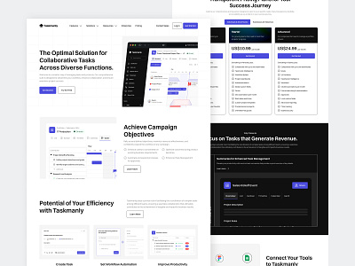 Taskmanly UI Kit - Task Management Landing Page V2 collaboration software ui deadline management goal setting kanban board product management productivity tools project management project organization project planning saas landing page saas website task automation task dashboard task management task management software task tracking team collaboration time management ui kit workflow management