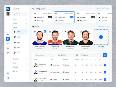 Fantasy Sport Web Platform app design ui ui design ui ux ui ux design ux web web app web app design web app ui web design web design ui web ui