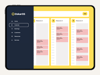 OskarOS - Resource Calendar View (1st Gen) booking calendar booking software calendar resource management