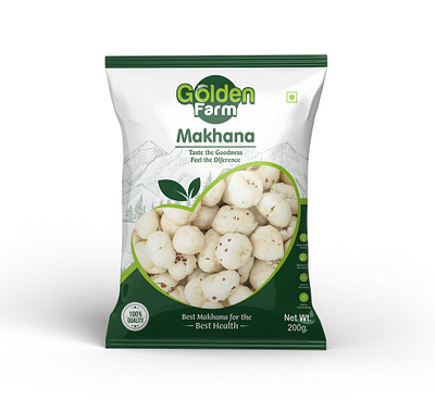 Raw Makhana Pouch Design box design brand design branding food packaging fox nuts fox nuts packaging fox nuts pouch design label design logo design makhana makhana branding makhana pouch makhana pouch design mockup mockup design packagng pouch design product design raw makhana raw makhana packaging