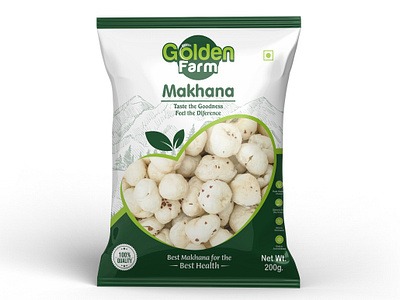 Raw Makhana Pouch Design box design brand design branding food packaging fox nuts fox nuts packaging fox nuts pouch design label design logo design makhana makhana branding makhana pouch makhana pouch design mockup mockup design packagng pouch design product design raw makhana raw makhana packaging