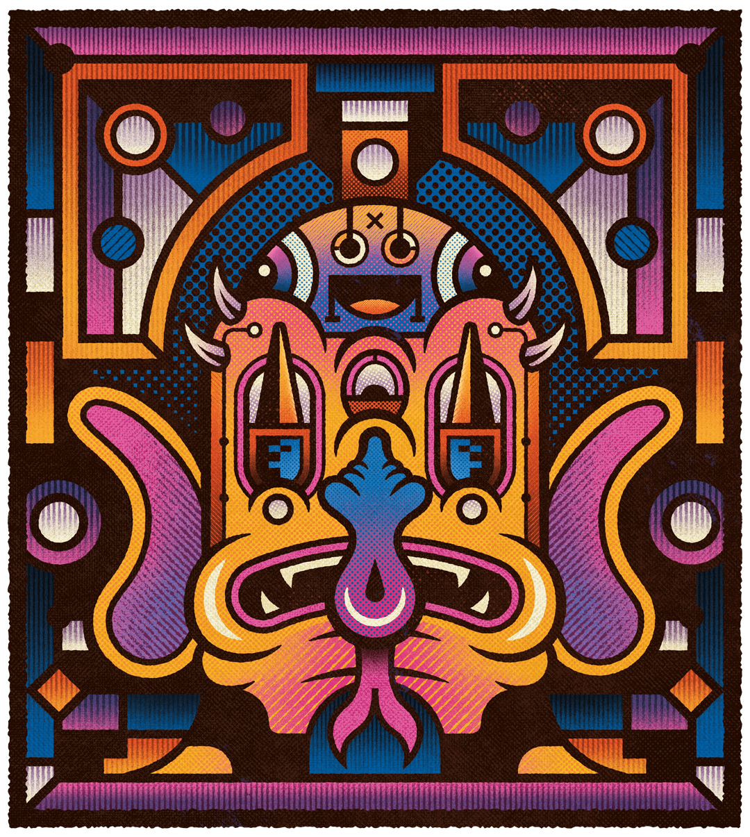 Smile! abstract colorful creature geometric graphic design illustration modernism monsters texture vintage
