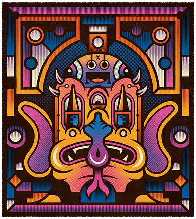 Smile! abstract colorful creature geometric graphic design illustration modernism monsters texture vintage