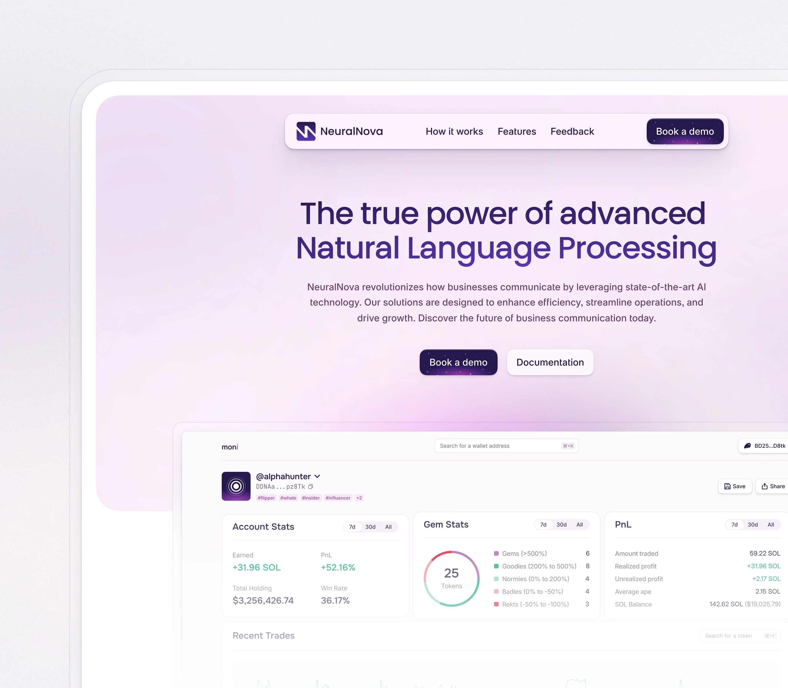 AI App Landing Page ai app application blur design framer glowing interface landing landing page shadows site ui user interface