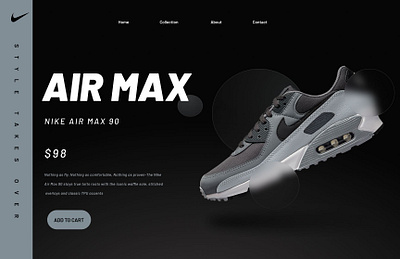 Nike UI Website design 3d branding graphic design ui