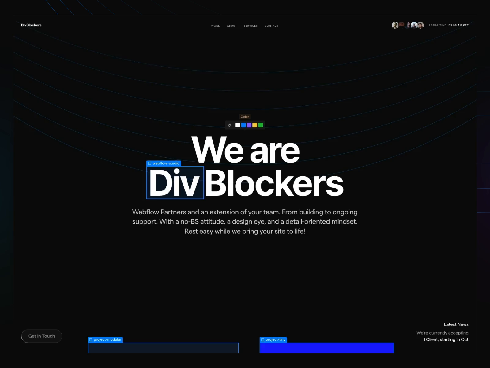 Example of DivBlockers – Webflow Studio