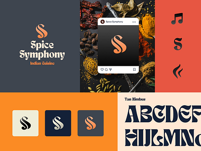 Spice Symphony artwork brand branding cuisine design digital dribbble food graphic design icon identity indian logo restaurant s social media type typohraphy vector visual