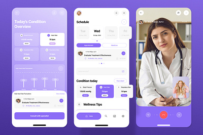 Meds - Healthcare Mobile App application apps consultation design doctor healthcare help interface layout medical online screen ui ux wellness