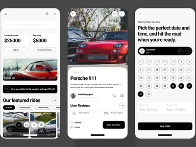 Heim - Car Rent App application apps automobile car design driving finding layout rent rental screen service transport transportation ui ux