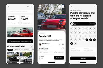 Heim - Car Rent App application apps automobile car design driving finding layout rent rental screen service transport transportation ui ux