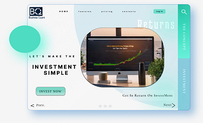 Investment Website UI Design 3d branding graphic design ui