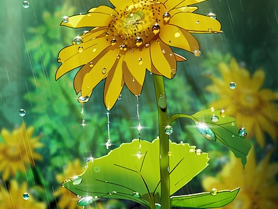 Where rain meets sunlight, beauty blossoms! design graphic design illustration vector