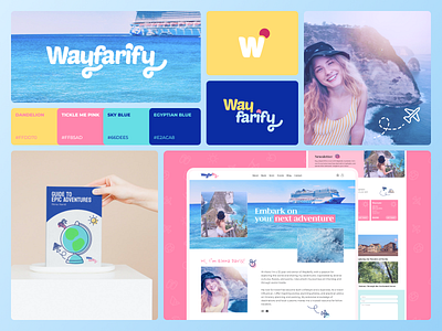 Wayfarify Moodboard brand branding color palette design illustration influencer landing page logo moodboard travel ui vibrant brand website