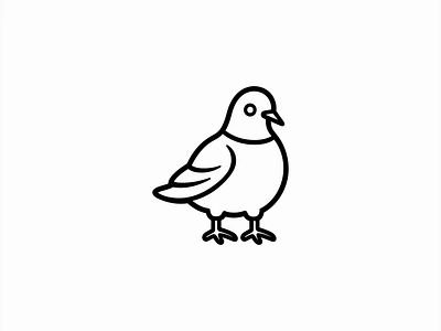 Pigeon Logo animal bird branding cute design dove emblem icon illustration lines logo mark nature pigeon simple vector