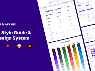 UI Style Guide & Design System for App & Web branding design system style guide ui design system ui kit ui style guide us design ux design