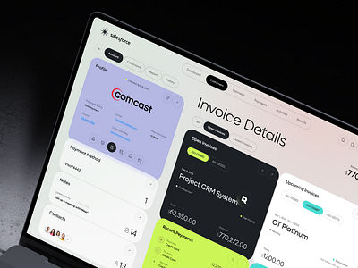 Salesforce CRM Invoice Dashboard ai app crm dashboard design finance interface invoice product saas ui ux web