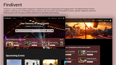 Findivent - An Event Booking Site Design design ui ux