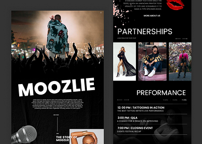 MOOZLIE website design concept design landing page ui ux