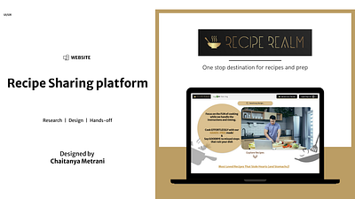 Recipe Realm - A Recipe Sharing Platform design illustration ui ux